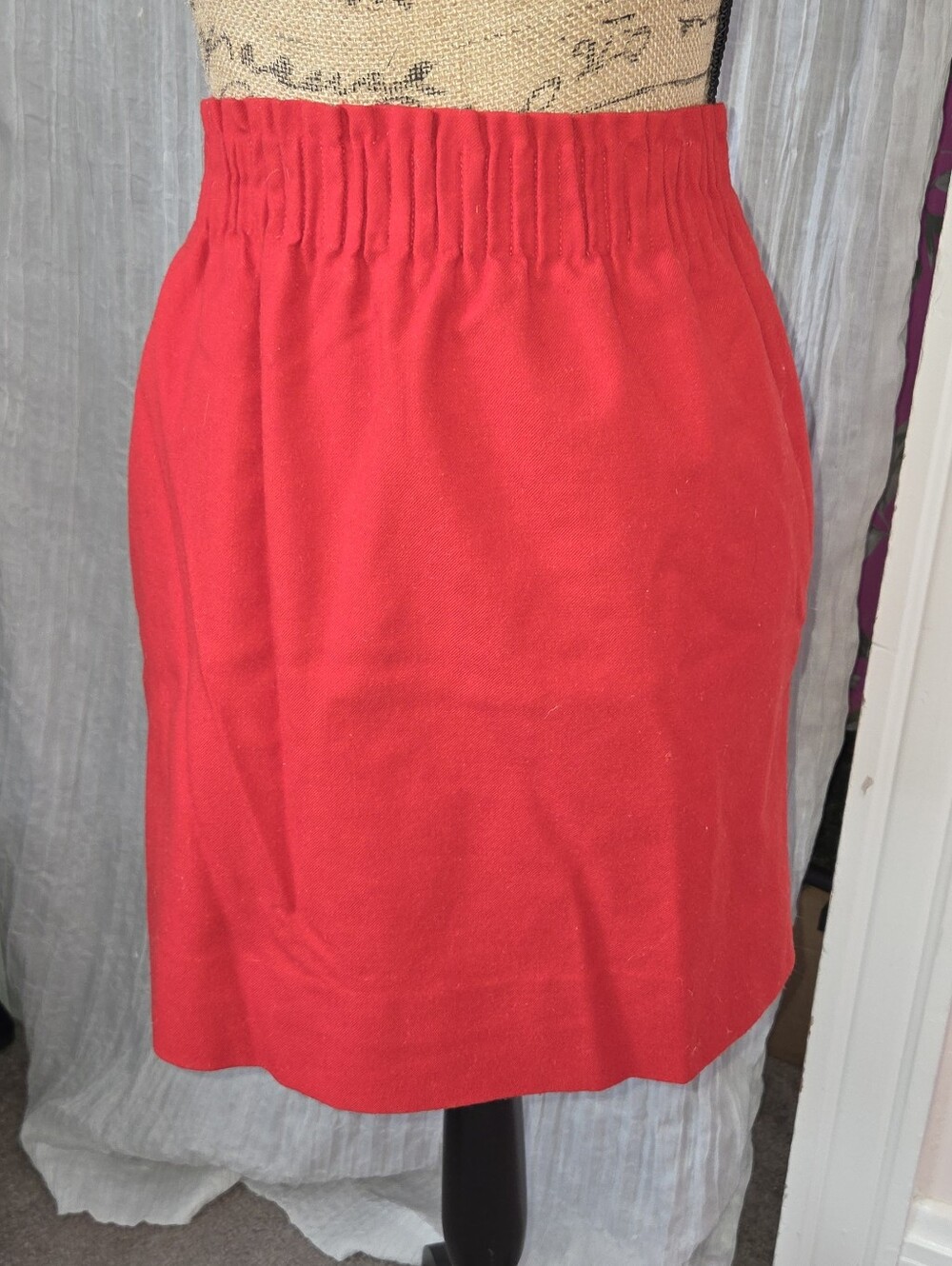 J. Crew Bold Red Mini Skirt with Elastic Waist